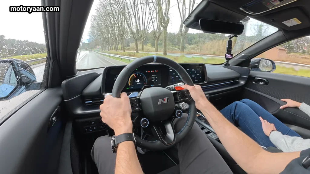 Hyundai Ioniq 6 N test drive experience on road showing performance handling and stability