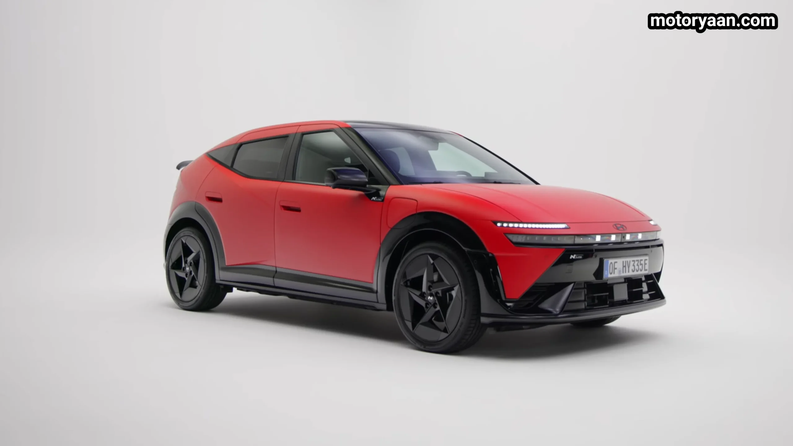 Hyundai Ioniq 3 front three quarter view showing front fascia and side profile