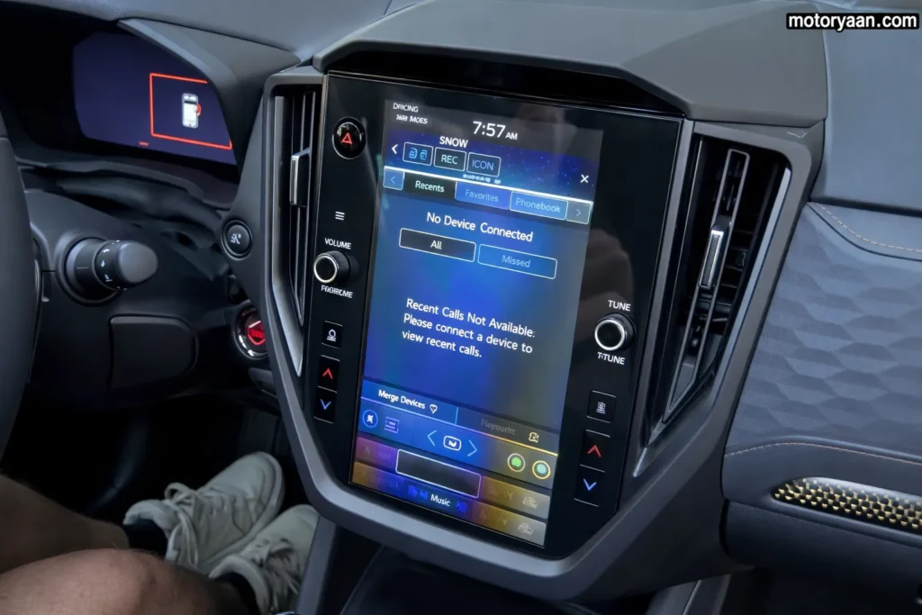 2027 Subaru Forester Wilderness Hybrid infotainment system and digital instrument cluster display