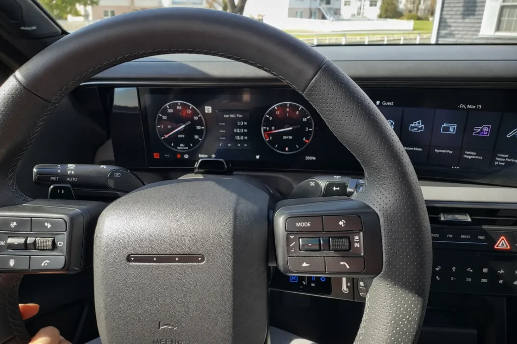2026 Hyundai Palisade XRT Pro steering wheel with mounted controls