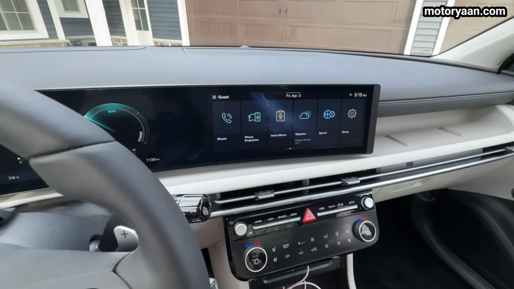 2026 Hyundai Tucson Hybrid infotainment screen and climate control panel