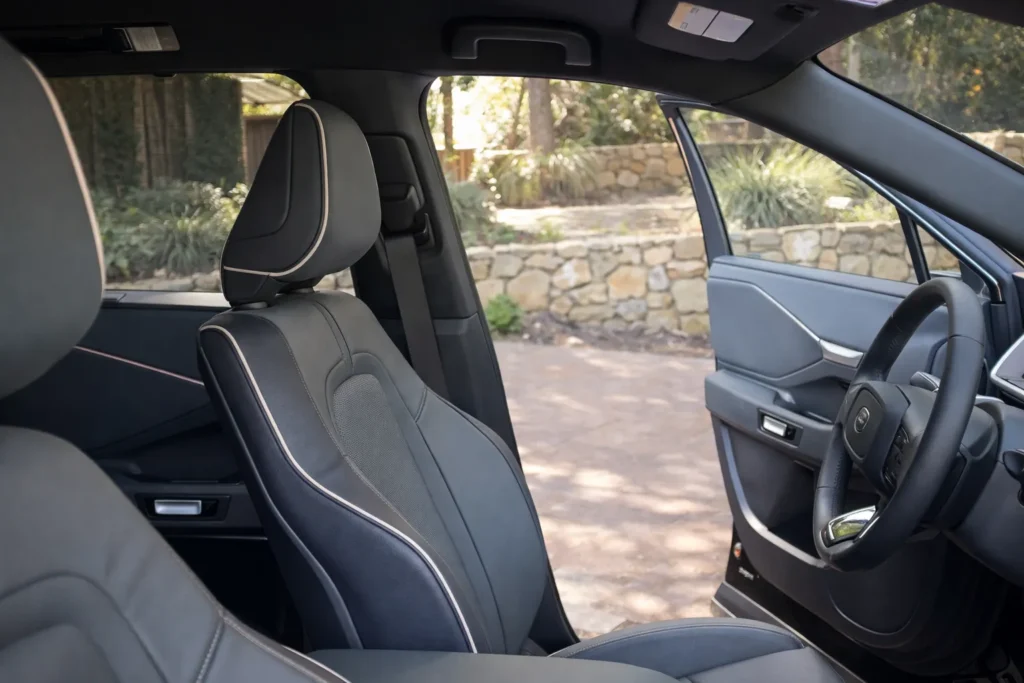 2027 Subaru Getaway Touring front seats with Napa leather upholstery and premium cabin layout