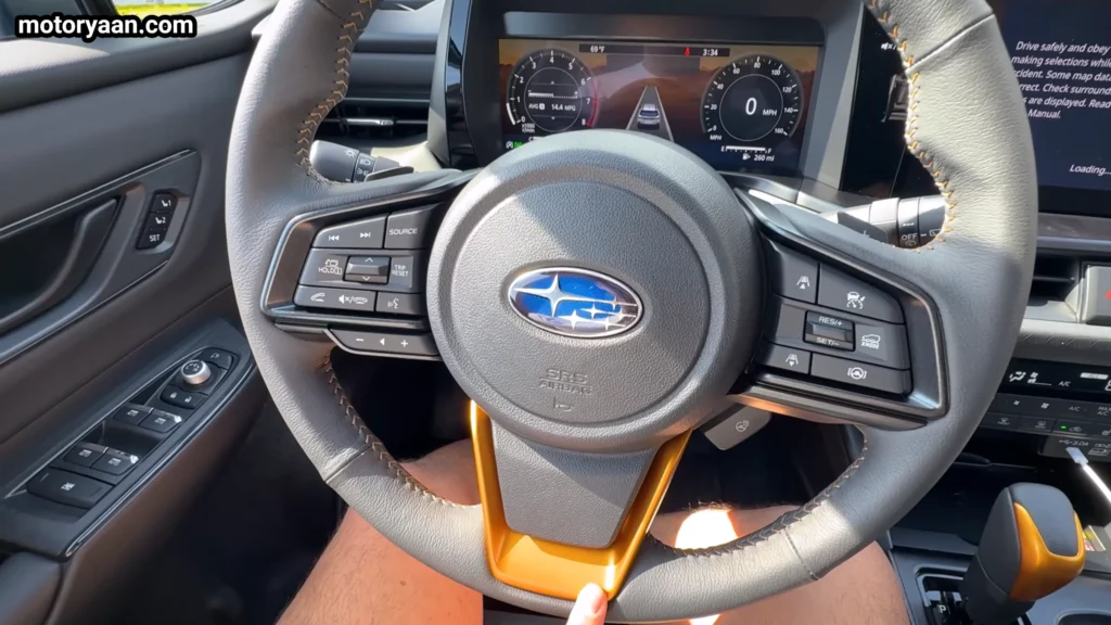 2026 Subaru Outback Wilderness steering wheel with mounted controls