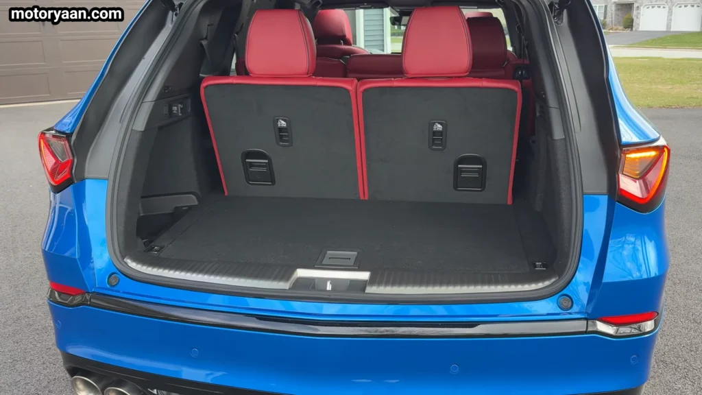 2026 Acura MDX Type S cargo space with rear seats folded