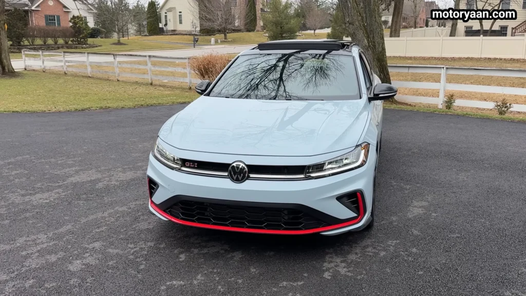 2026 Volkswagen Jetta GLI full front profile with grille and LED headlights