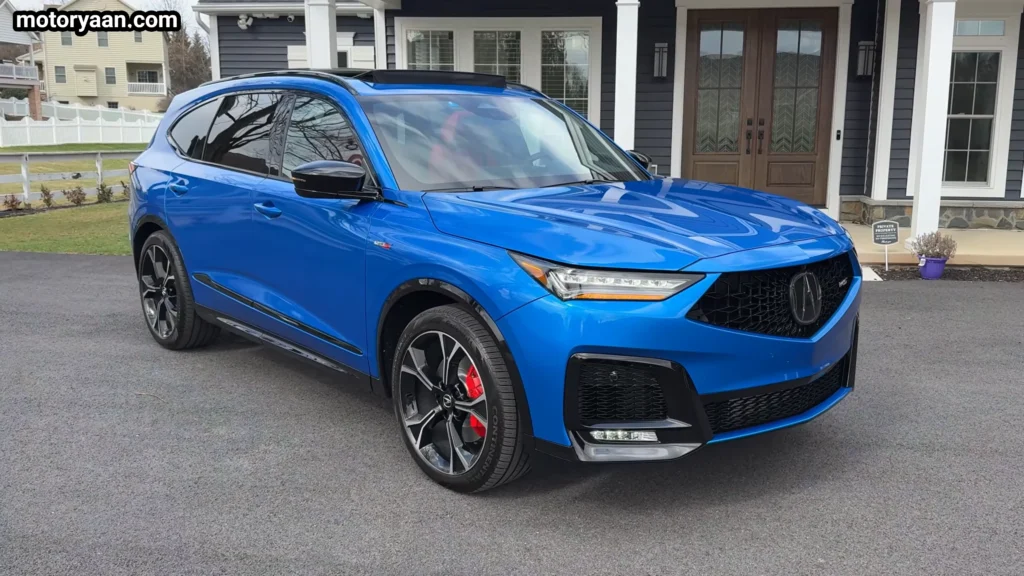 2026 Acura MDX Type S front three quarter view showing sporty stance and body lines