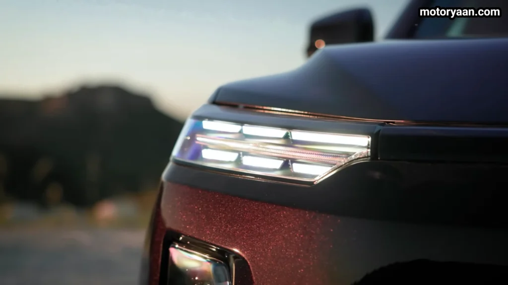 2027 Subaru Getaway Touring LED headlight close up with six point design