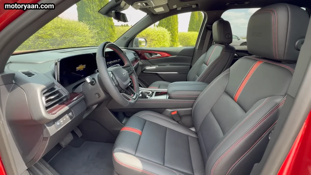 2026 Chevrolet Traverse front seats interior with leather upholstery and cabin space