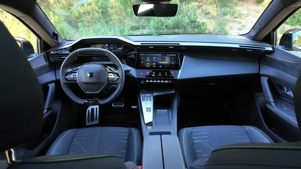 2026 Peugeot 408 Facelift interior dashboard cockpit with steering wheel digital cluster infotainment and center console