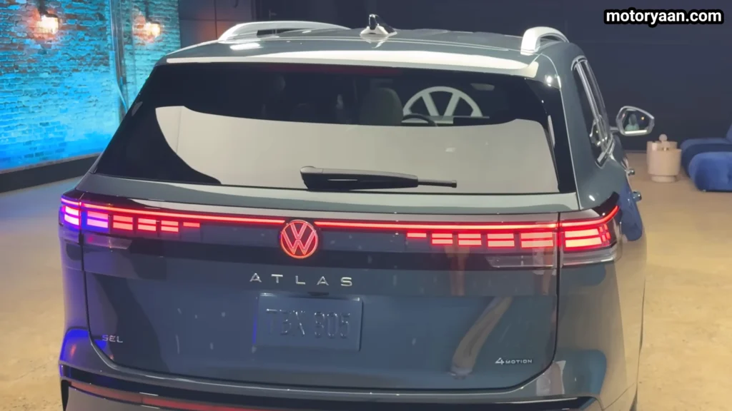 Volkswagen Atlas SEL R Line 2027 full rear profile tailgate design