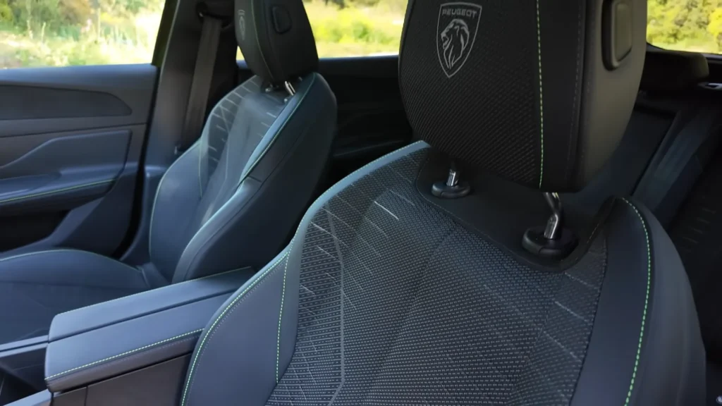 2026 Peugeot 408 Facelift front seats with fabric upholstery sporty bolstering and premium finish