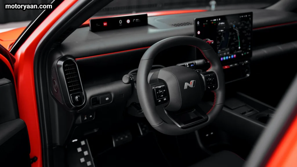 Hyundai Ioniq 3 steering wheel digital instrument cluster and infotainment display