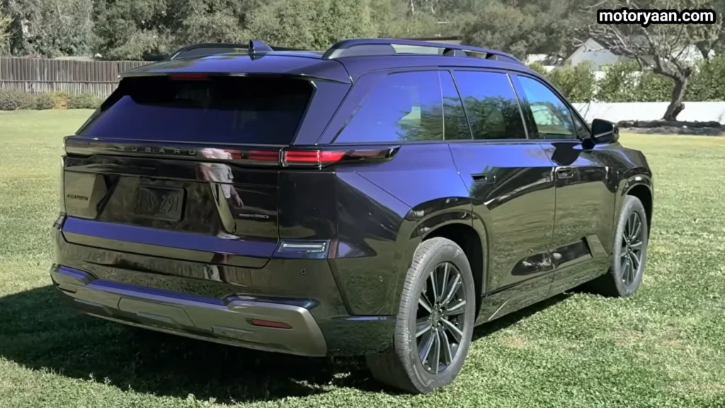 2027 Subaru Getaway Touring rear three quarter view with LED tail lamps