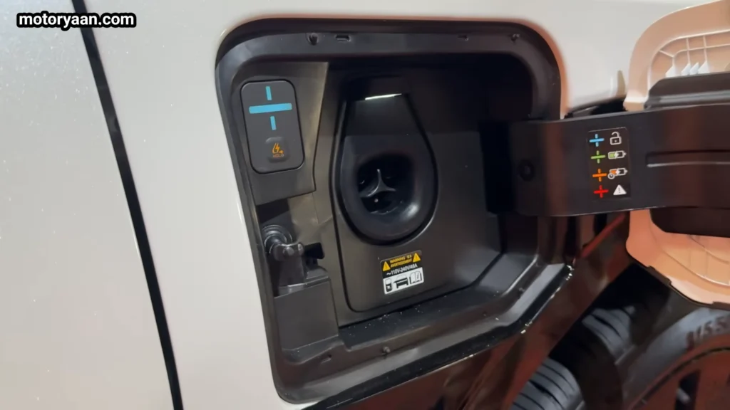 2027 Kia EV3 GT Line charging port NACS socket detail