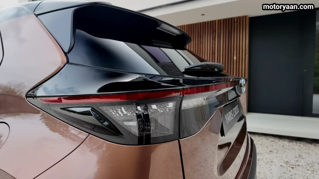 2026 Toyota Yaris Cross taillight close up with LED signature design