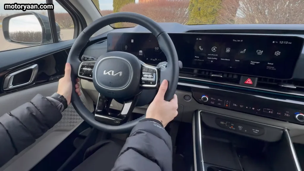 2026 Kia Carnival steering wheel controls digital cluster and infotainment setup