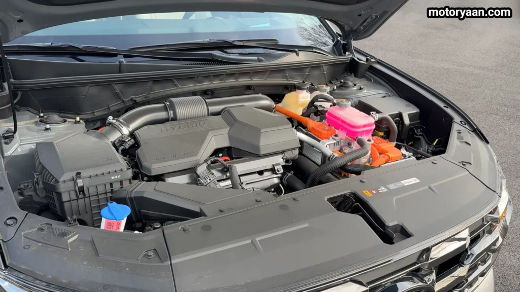 2026 Hyundai Tucson Hybrid engine bay 1.6L turbo hybrid setup