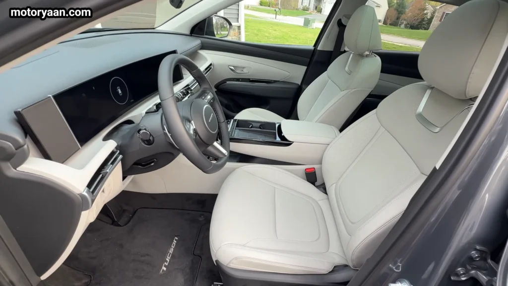 2026 Hyundai Tucson Hybrid dashboard with dual 12.3 inch displays