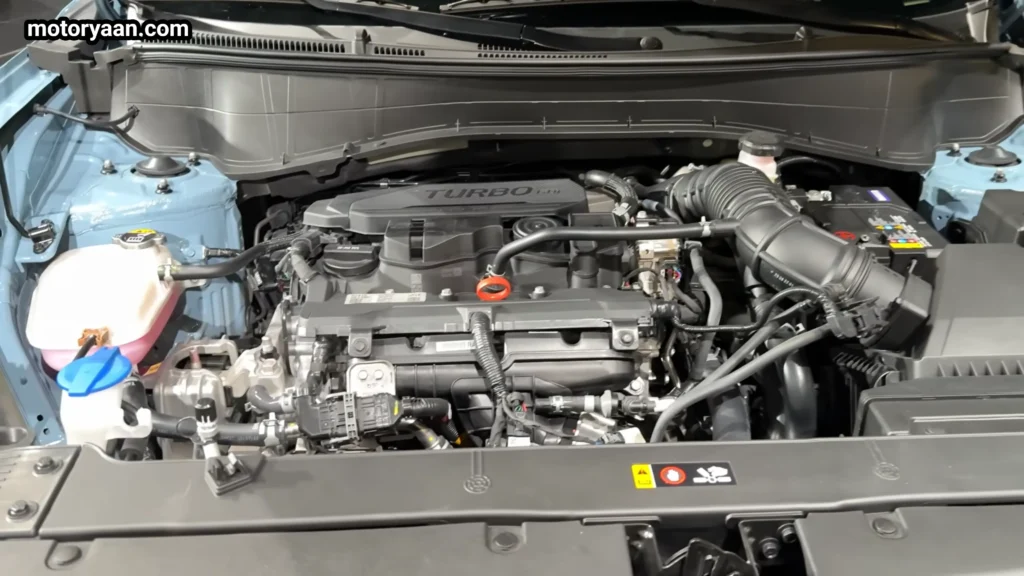 2027 Kia Seltos X Line engine bay with 1.6L turbo and 2.0L engine options