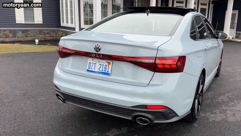 2026 Volkswagen Jetta GLI rear profile with partial side view