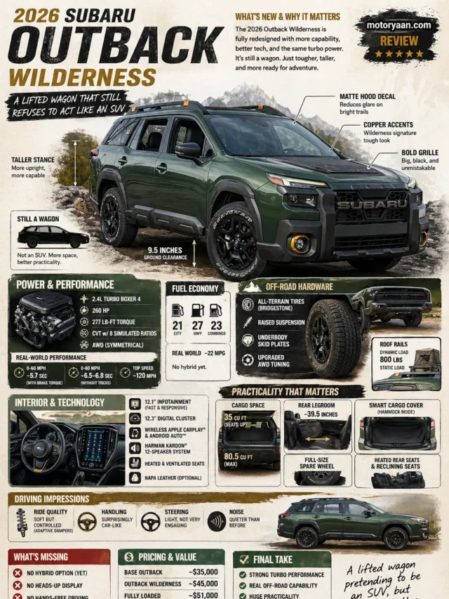 2026 Subaru Outback Wilderness: 260 HP Off Road Wagon