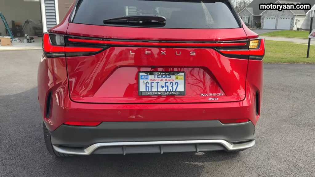 Lexus NX 350h F Sport rear LED tail light close up