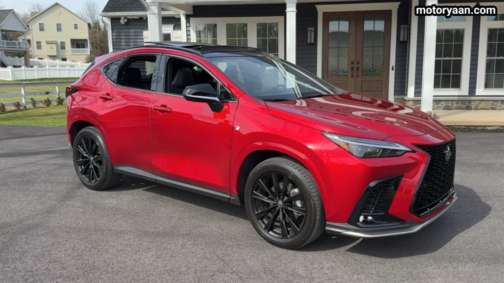 2026 Lexus NX 350h F Sport full side profile showing alloy wheels and body lines