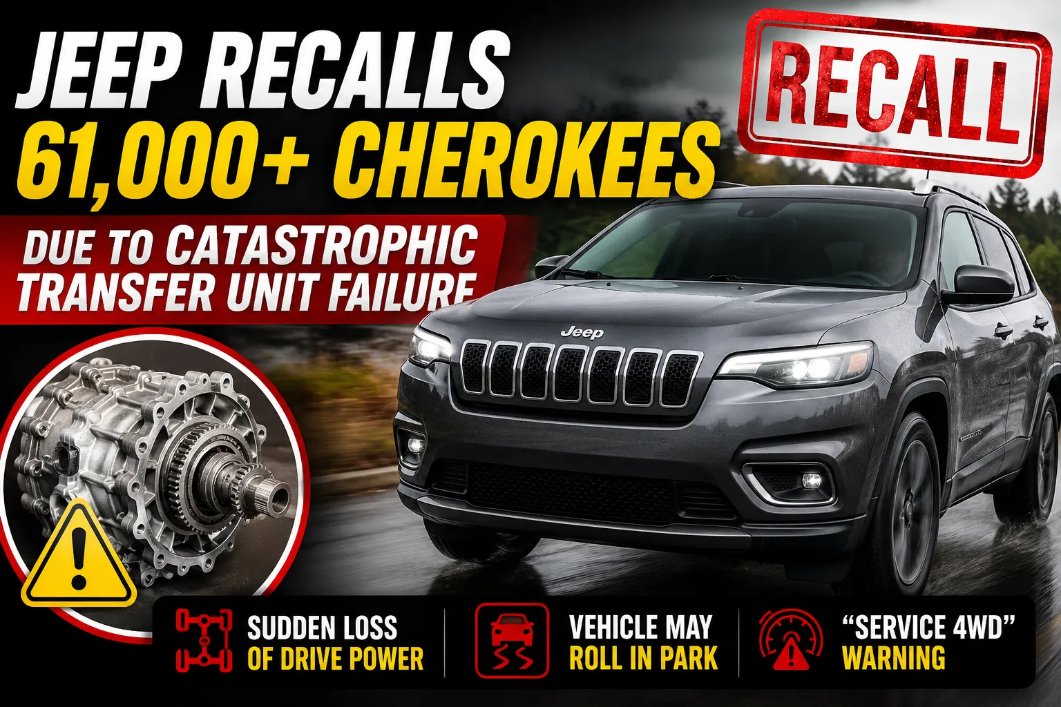 Jeep Recalls Over 61,000 Cherokee