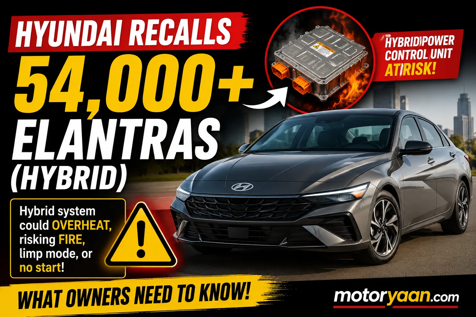 Hyundai Recalls Over 54,000 Elantra Hybrids
