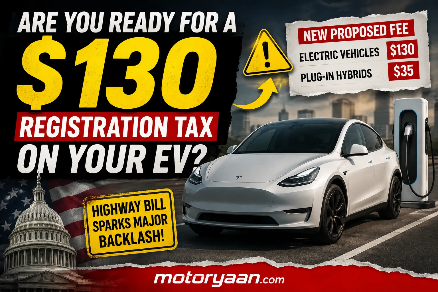 $130 Annual EV Registration Fee in the US