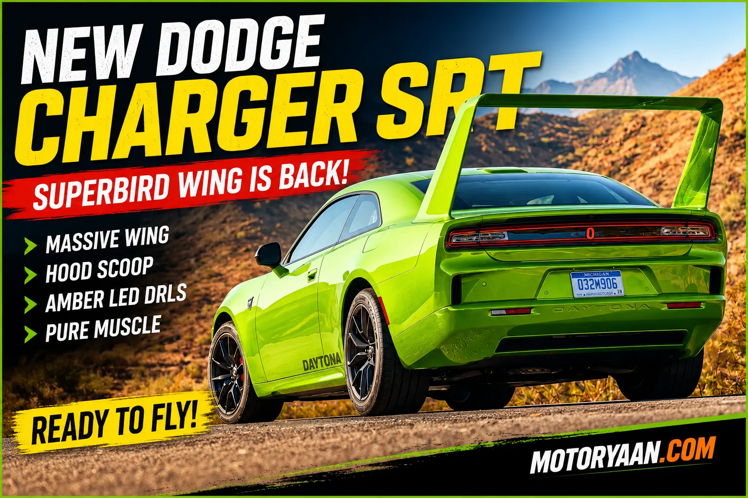Dodge Charger SRT Spotted With Massive Superbird Style Wing