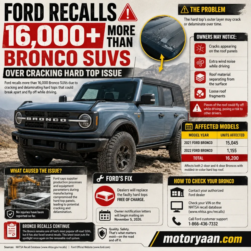 Ford Recalls More Than 16,000 Bronco
