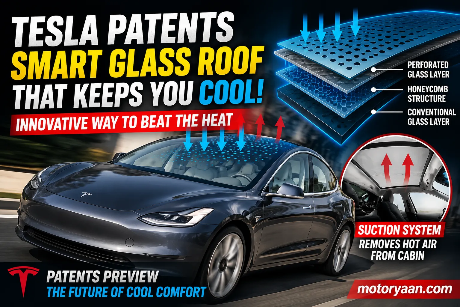 Tesla cooling roof patent