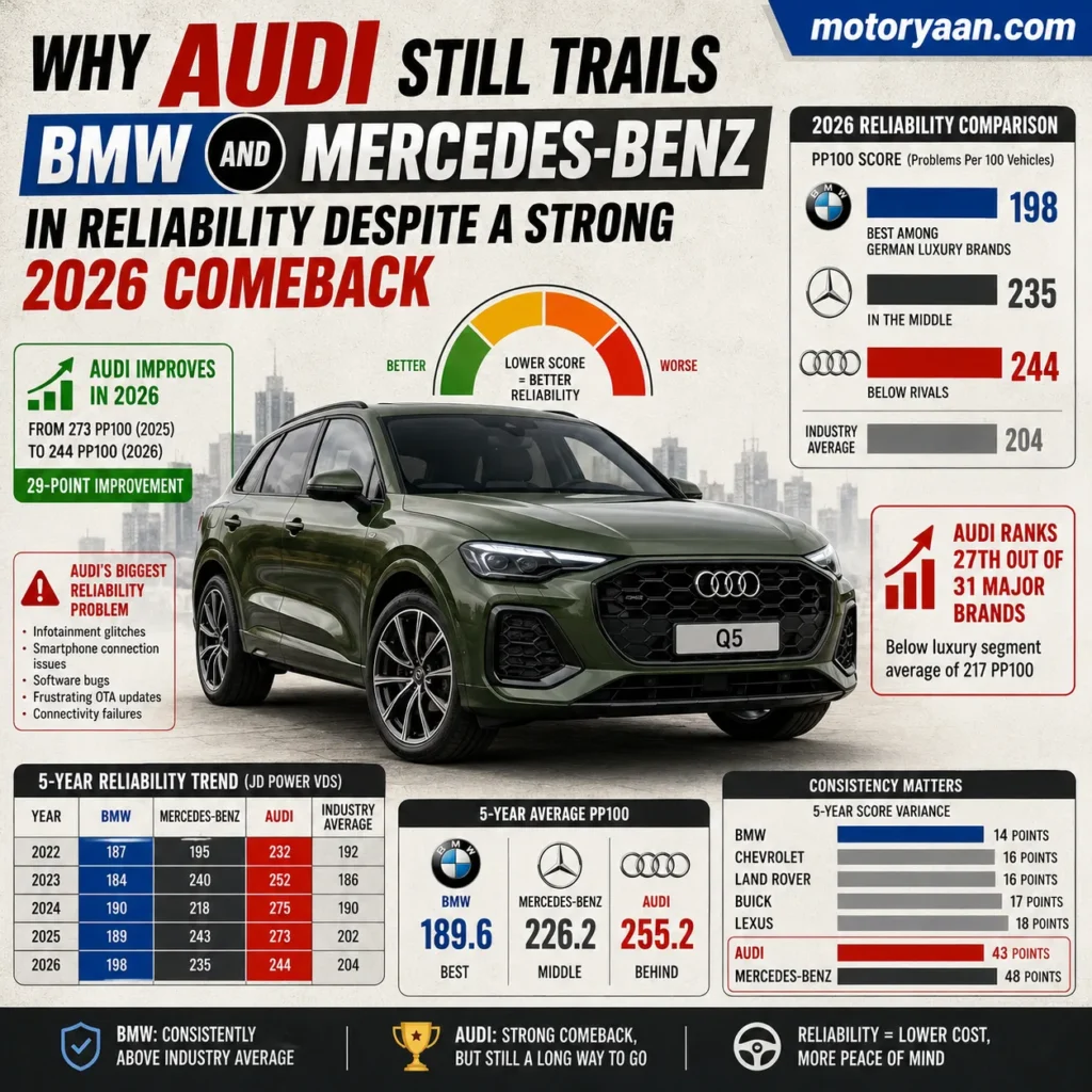 Audi Reliability vs BMW and Mercedes-Benz