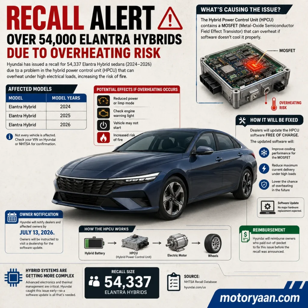 Hyundai Recalls Over 54,000 Elantra Hybrids