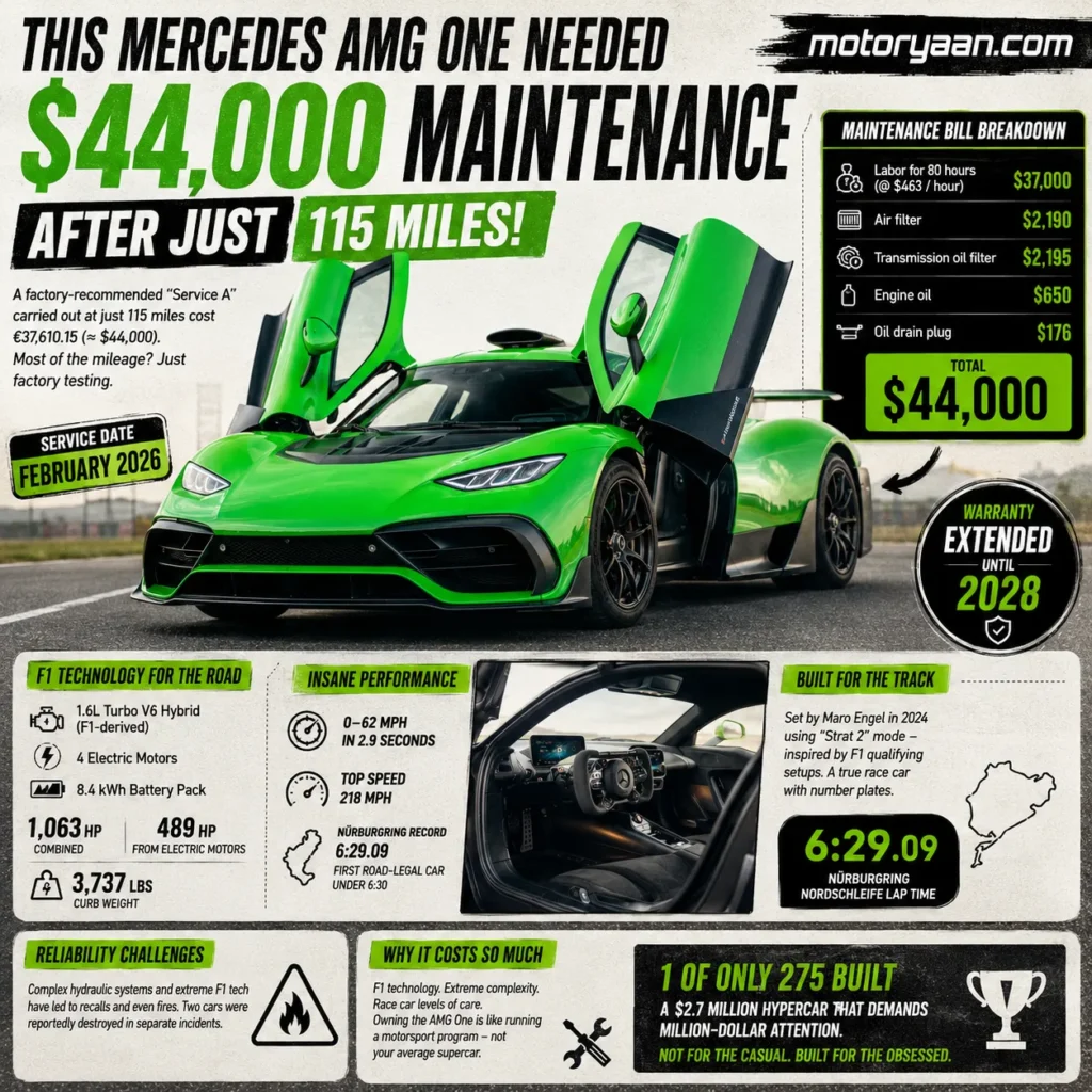 Mercedes AMG One $44,000 service