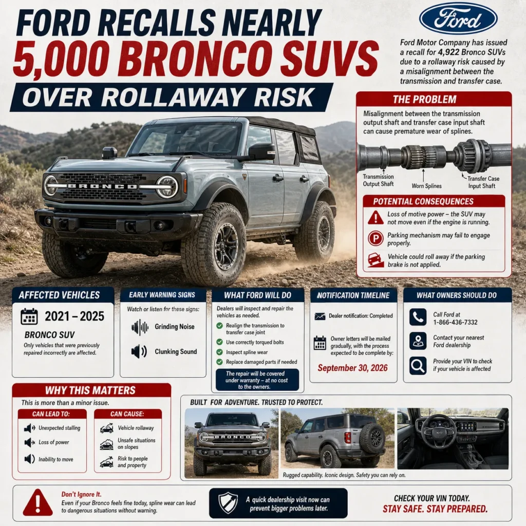 Ford Recalls Nearly 5,000 Bronco