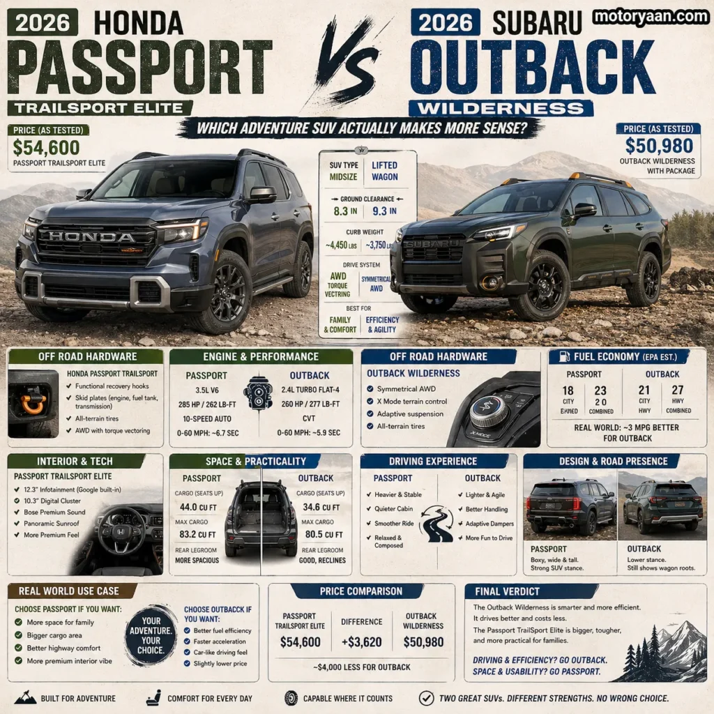2026 Honda Passport vs 2026 Subaru Outback Wilderness