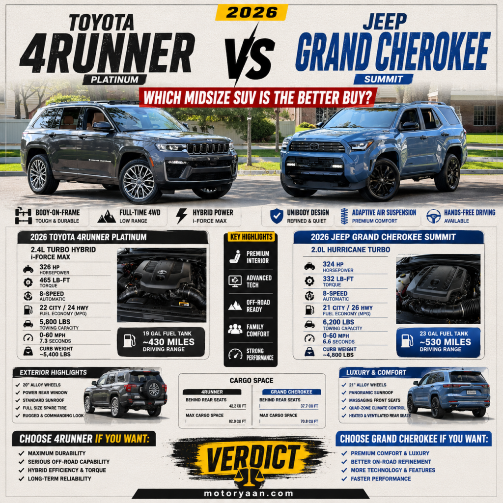 2026 Toyota 4Runner vs 2026 Jeep Grand Cherokee