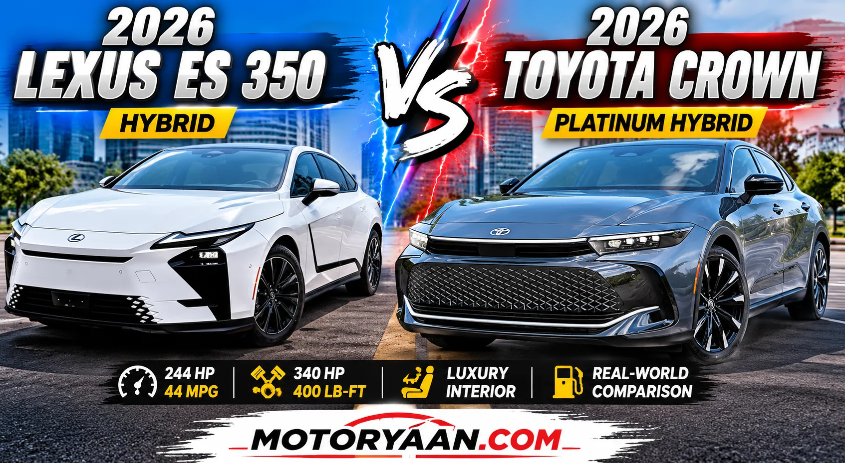 2026 Lexus ES 350h vs 2026 Toyota Crown Platinum