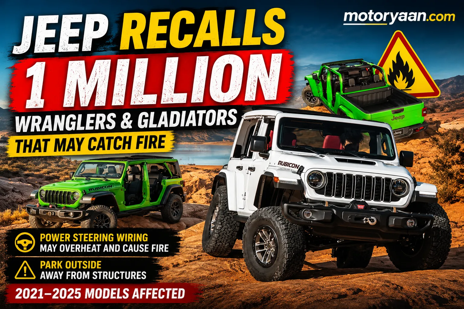 Jeep recalls 1 million Wranglers and Gladiators
