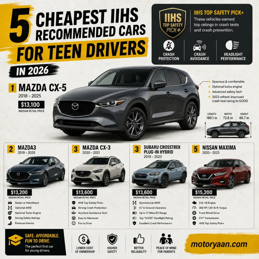5 Cheapest Cars for Teen Drivers