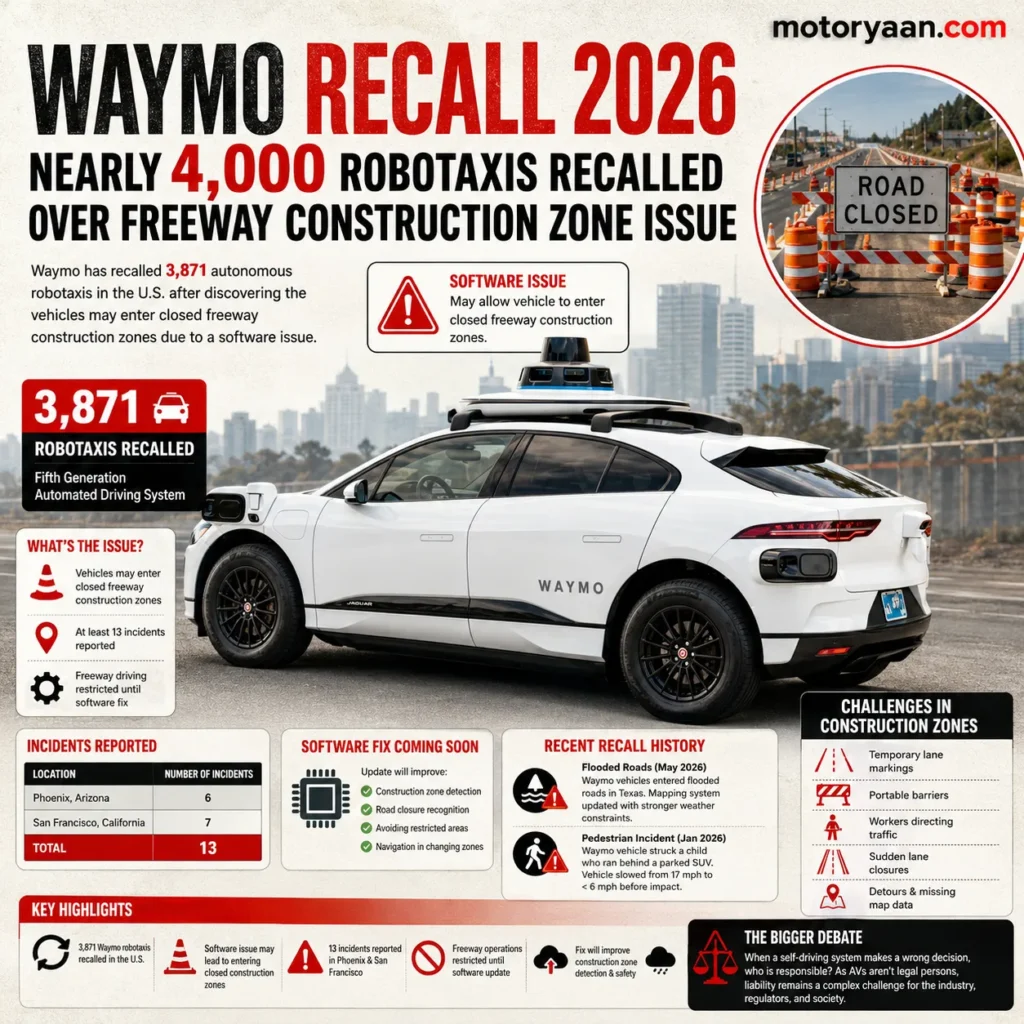 Waymo Freeway Construction Zone Issue