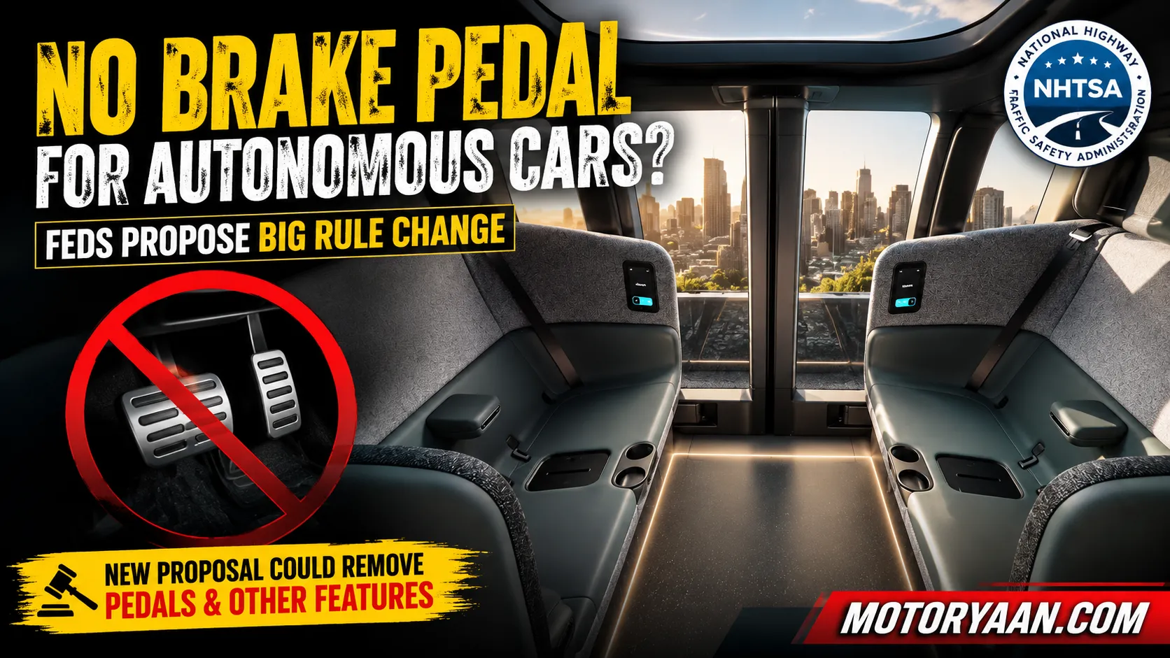 NHTSA Brake Pedal Rule for Autonomous Cars
