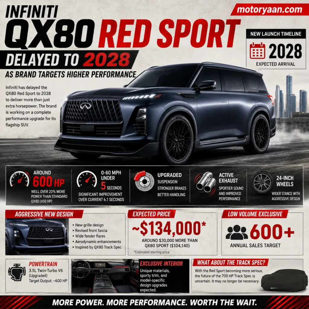 Infiniti QX80 Red Sport Delayed